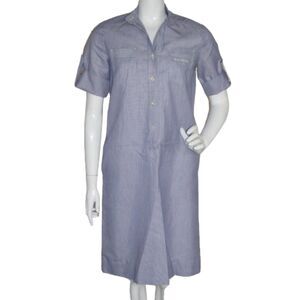 GLORIA VANDERBILT Dress, Vintage 8, Hickory stripe, Pockets, Short sleeves